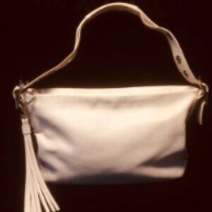 Coach TikTok Viral Bags 1417 Legacy Tassel Tote Purse Cream Leather Shoulder Bag